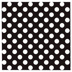 Black With White Polka Dots Wooden Puzzle Square by mccallacoulture