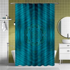 Spiritual Sun Is Raising Over The Peace Of Mind Sea Shower Curtain 48  X 72  (small)  by pepitasart