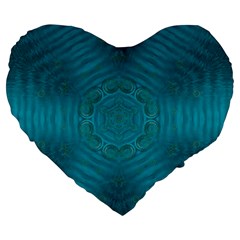 Spiritual Sun Is Raising Over The Peace Of Mind Sea Large 19  Premium Heart Shape Cushions by pepitasart