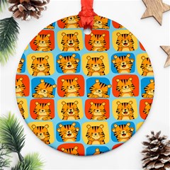 Cute Tiger Pattern Ornament (round) by designsbymallika