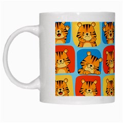 Cute Tiger Pattern White Mugs by designsbymallika