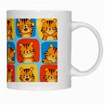 Cute Tiger Pattern White Mugs Right