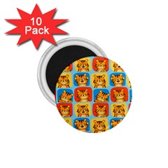 Cute Tiger Pattern 1 75  Magnets (10 Pack) 