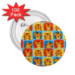 Cute Tiger Pattern 2 25  Buttons (100 Pack) 