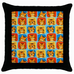 Cute Tiger Pattern Throw Pillow Case (black) by designsbymallika