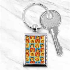 Cute Tiger Pattern Key Chain (rectangle) by designsbymallika