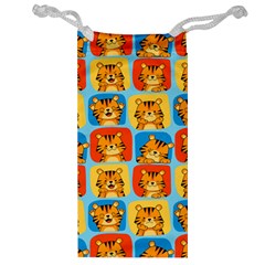 Cute Tiger Pattern Jewelry Bag by designsbymallika