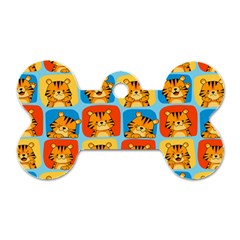 Cute Tiger Pattern Dog Tag Bone (two Sides) by designsbymallika