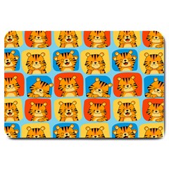 Cute Tiger Pattern Large Doormat  by designsbymallika