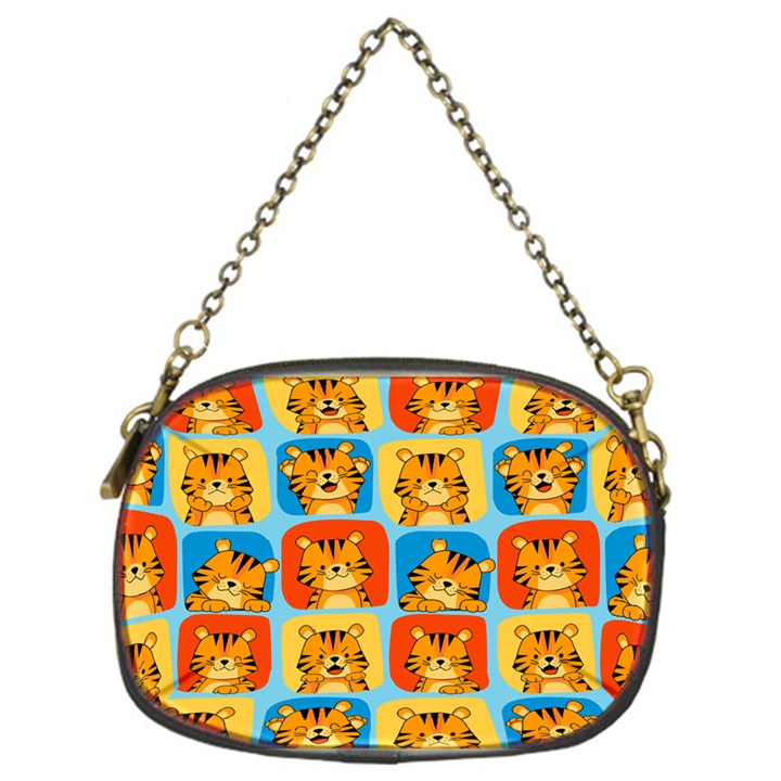 Cute Tiger Pattern Chain Purse (One Side)