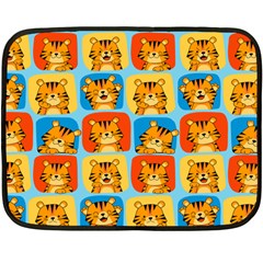 Cute Tiger Pattern Double Sided Fleece Blanket (mini)  by designsbymallika