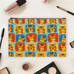 Cute Tiger Pattern Cosmetic Bag (large) by designsbymallika