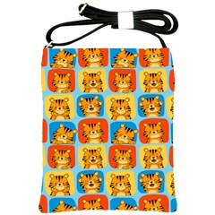 Cute Tiger Pattern Shoulder Sling Bag by designsbymallika