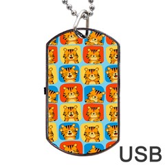 Cute Tiger Pattern Dog Tag Usb Flash (one Side) by designsbymallika