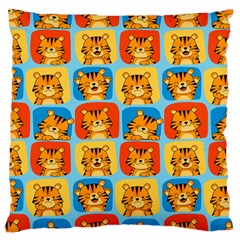 Cute Tiger Pattern Large Cushion Case (one Side) by designsbymallika