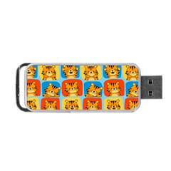 Cute Tiger Pattern Portable Usb Flash (two Sides) by designsbymallika