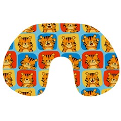 Cute Tiger Pattern Travel Neck Pillow by designsbymallika