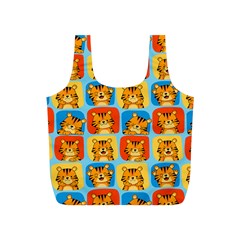 Cute Tiger Pattern Full Print Recycle Bag (s) by designsbymallika