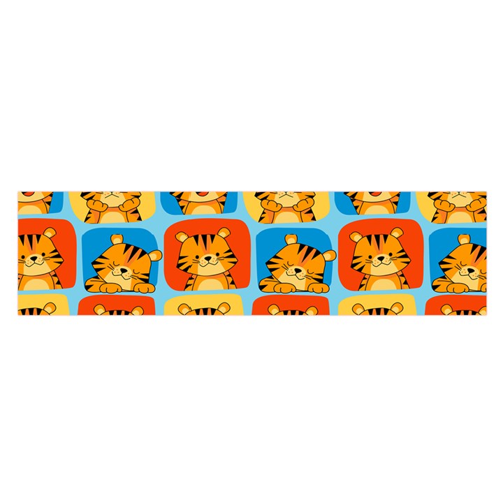 Cute Tiger Pattern Satin Scarf (Oblong)