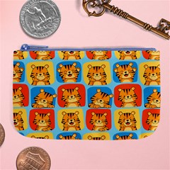 Cute Tiger Pattern Large Coin Purse by designsbymallika