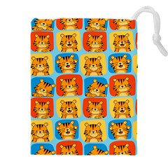 Cute Tiger Pattern Drawstring Pouch (5xl) by designsbymallika