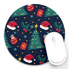 Christmas  Round Mousepads by designsbymallika