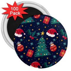 Christmas  3  Magnets (100 Pack) by designsbymallika