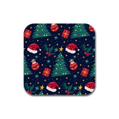 Christmas  Rubber Square Coaster (4 Pack)  by designsbymallika