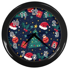 Christmas  Wall Clock (black) by designsbymallika