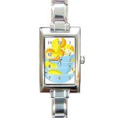 Salad Fruit Mixed Bowl Stacked Rectangle Italian Charm Watch by HermanTelo