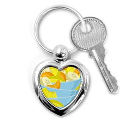 Salad Fruit Mixed Bowl Stacked Key Chain (heart) by HermanTelo