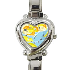 Salad Fruit Mixed Bowl Stacked Heart Italian Charm Watch by HermanTelo