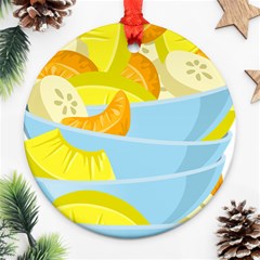 Salad Fruit Mixed Bowl Stacked Round Ornament (two Sides)