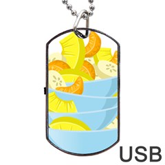 Salad Fruit Mixed Bowl Stacked Dog Tag Usb Flash (two Sides) by HermanTelo