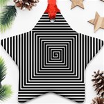 Maze Design Black White Background Ornament (Star) Front