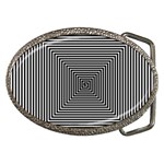 Maze Design Black White Background Belt Buckles Front