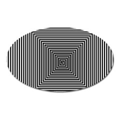 Maze Design Black White Background Oval Magnet by HermanTelo