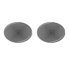 Maze Design Black White Background Cufflinks (oval)