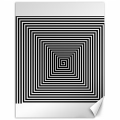 Maze Design Black White Background Canvas 12  X 16 