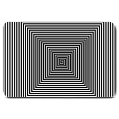 Maze Design Black White Background Large Doormat 