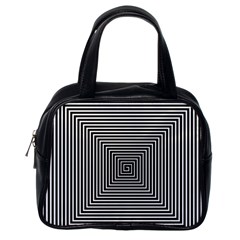 Maze Design Black White Background Classic Handbag (one Side)