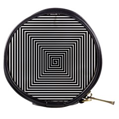 Maze Design Black White Background Mini Makeup Bag