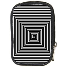 Maze Design Black White Background Compact Camera Leather Case