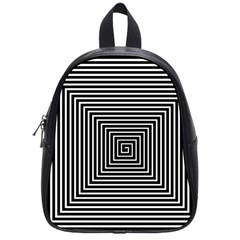 Maze Design Black White Background School Bag (small)