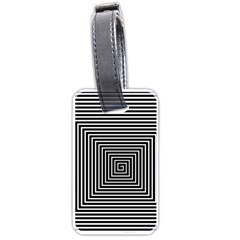 Maze Design Black White Background Luggage Tag (one Side) by HermanTelo