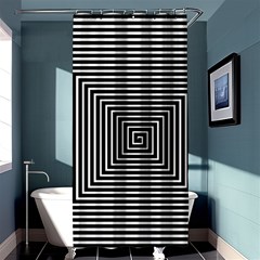 Maze Design Black White Background Shower Curtain 36  X 72  (stall) 