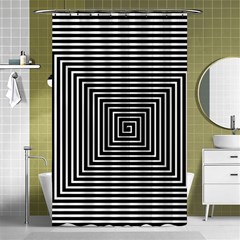 Maze Design Black White Background Shower Curtain 48  X 72  (small) 