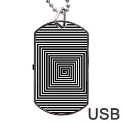 Maze Design Black White Background Dog Tag Usb Flash (one Side)