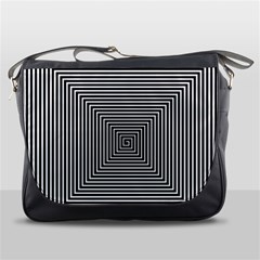 Maze Design Black White Background Messenger Bag