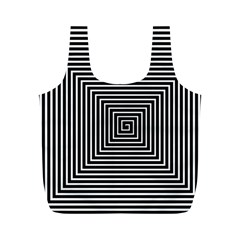 Maze Design Black White Background Full Print Recycle Bag (m)